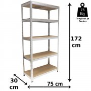 Grafner Werkstattregal Schwerlastregal Steckregal Lagerregal Kellerregal 375 kg
