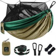 Grassman Fallschirm-Nylon H&auml;ngematte mit Moskitonetz