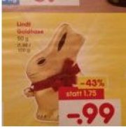 GRATIS bei Netto MD (26.-31.03.2018): 50g Lindt Goldhase mit 0,01&euro; Gewinn (Angebot + Reebate)