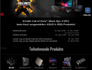 gratis game Call of Duty Black Ops 4 beim Kauf von teiln. ASUS Produkten
