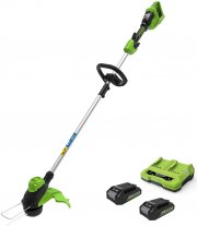 Greenworks 48V (2&times;24V) Akku-Rasentrimmer Mit 2&times;2Ah Akku und 2A Dual Slot Ladeger&auml;t