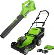 Greenworks Akku Rasenm&auml;her + Gebl&auml;se 2 x 24V