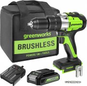 Greenworks B&uuml;rstenloser Akkuschrauber 60 Nm (24V Akku-Schlagbohrschrauber)