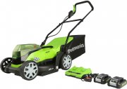 Greenworks G24X2LM36K Cordless Lawnmower Akku Rasenm&auml;her mit 2x2Ah Akkus + Ladeger&auml;t