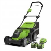 Greenworks Tools G40LM41K2X Akku Rasenm&auml;her mit 2 Akku 2 Ah & Ladeger&auml;t