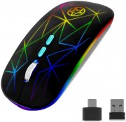 Grends Kabellose Wiederaufladbare Wireless RGB Funk Maus