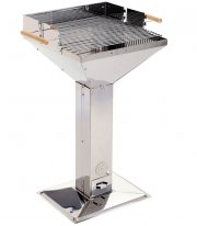 Grillchef by LANDMANN Edelstahl Holzkohle-Trichtergrill mit Windschutz