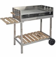 GRILLWAGEN EDELSTAHL HOLZKOHLE XXL GRILL FAHRBAR