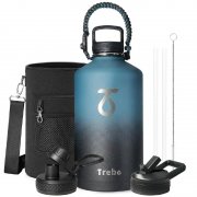 Gro&szlig;e Edelstahl-Trinkflasche (3.8L) mit 3 Deckeln f&uuml;r 49,99&euro;