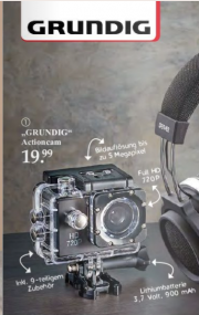 Grundig Actioncam inkl. 9 teiligem Zubeh&ouml;r diese Woche bei Woolworth im Laden