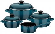 GSW 7-teiliges Topf-Set Blue Shadow Emaille f&uuml;r alle Herdarten