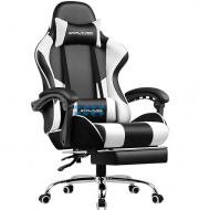GTPLAYER Gaming Stuhl mit Fu&szlig;st&uuml;tze, Kopfst&uuml;tze und Massage-Lendenkissen