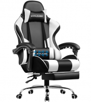 GTPLAYER Gaming Stuhl mit Fu&szlig;st&uuml;tze, Kopfst&uuml;tze und Massage-Lendenkissen