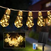 Guijiyi 8,7 Meter Outdoor Solar Lichterkette mit 8 Licht-Modi und Fernbedienung