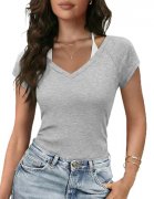 Gyabnw Damen V-Ausschnitt T-Shirt aus Baumwolle f&uuml;r nur 7,99&euro;