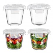 H.JSS Glasbeh&auml;lter mit Deckel (rund, stapelbar) im Angebot