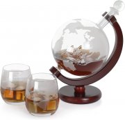 HAITRAL Whisky Dekanter mit Gl&auml;sern und Edelstahl Stones