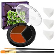 Halloween Schminkfarbe Schwarz/Braun/Orange f&uuml;r K&uuml;rbis-Looks