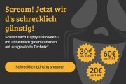 Halloween Special mit 20 Euro, 30 Euro oder 60 Euro Rabatt auf ausgew&auml;hlte Technik bei reBuy