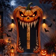 Halloween T&uuml;rdeko: Gruseliges K&uuml;rbis-Banner f&uuml;r nur 4,99 &euro;
