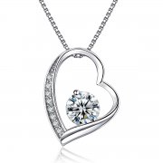 Halskette Damen Silber 925 mit Herz Anh&auml;nger 45cm f&uuml;r 11,60&euro; statt 28,98&euro;