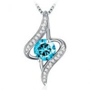 Halskette Zirkonia 925er Silber Schmuck " Liebe auf ersten Augenblick " f&uuml;r 14,87&euro; statt 18,99&euro;