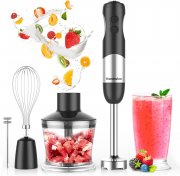 Hanmulee 5-in-1 Stabmixer mit 600ml Messbecher & 500ml Zerkleinerer