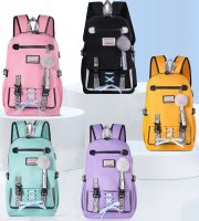 HANXIUCAO M&auml;dchen Schulrucksack mit USB-Ladeanschluss