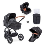 Hauck Pacific 3 Shop n Drive Caviar Kinderwagen-Set inkl. Babywanne und Autositz