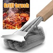 HAZENS Grillb&uuml;rste Edelstahl mit Holzgriff f&uuml;r nur 10,99&euro;