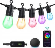 HBN 14,6 Meter Outdoor LED Lichterkette mit App, Alexa & Google Assistant Steuerung