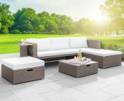 HC Garten & Freizeit 9-teilige Lounge-Set inkl. Tisch und Auflagen