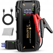 HDJFLU 3000A 12V Auto Starthilfe Powerbank mit Smart Starthilfekabel und LED Taschenlampe