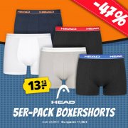 HEAD Basic Herren 5er-Pack Boxershorts bei SportSpar f&uuml;r 17,08 Euro