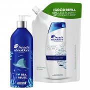 Head & Shoulders Anti-Schuppen Shampoo Starterset mit Nachf&uuml;llbarer Aluminiumflasche + Nachf&uuml;llpack