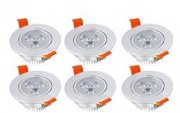 Hengda Einbaustrahler 6er pack (3W LED) f&uuml;r 11,24&euro;