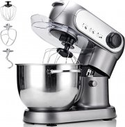 HENGTAIJI K&uuml;chenmaschine mit 5,5 L Edelstahl-Sch&uuml;ssel und Zubeh&ouml;r