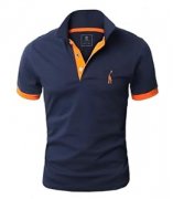 Herren Poloshirt mit Giraffen-Stickerei zum Sonderpreis