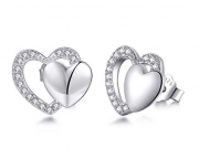 Herz Ohrringe Silber 925 Damen Ohrstecker f&uuml;r 9,99&euro; statt 44,88&euro;