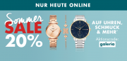 Heute 20% Rabatt auf Rucks&auml;cke, Uhren, Schmuck, Haushalt und mehr im Galeria Karstadt Kaufhof Shop