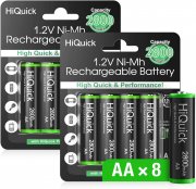 HiQuick 8er Pack AA NI-MH 2800mAh Akkus mit 1200 Ladezyklen