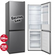 Hisense RB400D4AD2 K&uuml;hl Gefrierkombination 186 cm im Edelstahl Look