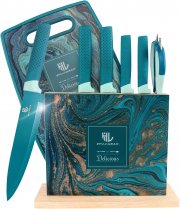 HL 8-teiliges K&uuml;chenmesser-Set mit Schneidebrett und Holzblock