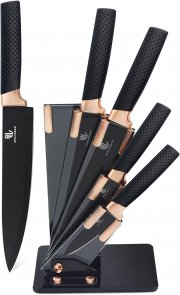 HL ZHUJIABAO K&uuml;chenmesserblock-Set mit Acrylst&auml;nder und 6 teiliges Edelstahl Messer-Set