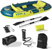 Hoberg 4-Sitzer Schlauchboot YPP-4 inkl. Paddel, Luftpumpe und Tragetasche