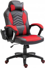 HomCom &lrm;921-019RD Ergonomischer Chefsessel mit Massage- und W&auml;rmefunktion