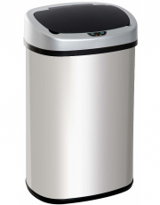 HOMCOM Automatik M&uuml;lleimer mit Infrarotsensor 58L Silber