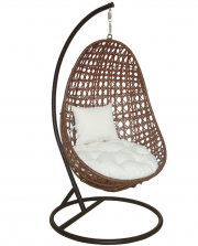 Home Deluxe Polyrattan H&auml;ngesessel Nido inkl. Gestell, Sitz- und R&uuml;ckenkissen
