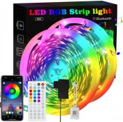 Homefire 2x 15m Bluetooth RGB LED Strip mit Fernbedienung und App Steuerung
