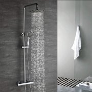 Homelody Chrom Duschsystem Thermostat Duschset Regendusche Duscharmatur f&uuml;r 144,49&euro;